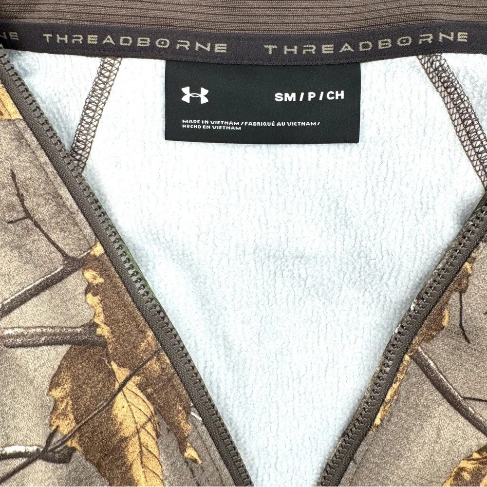 Under Armour Realtree Xtra Camo Threadborne Hunting Quarter Zip Size SM